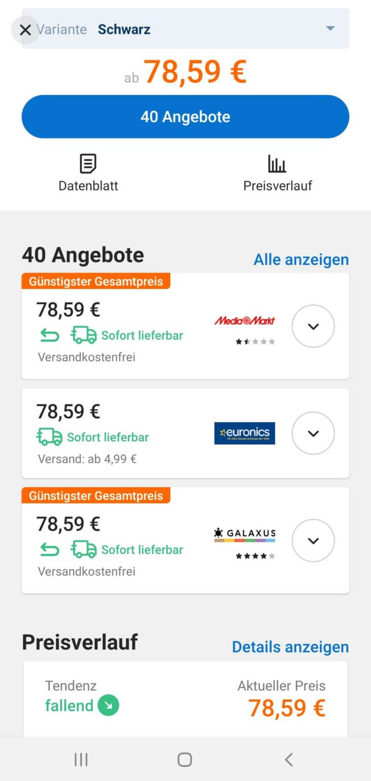 Die Idealo Preisvergleichs-App im Test - techfacts.de